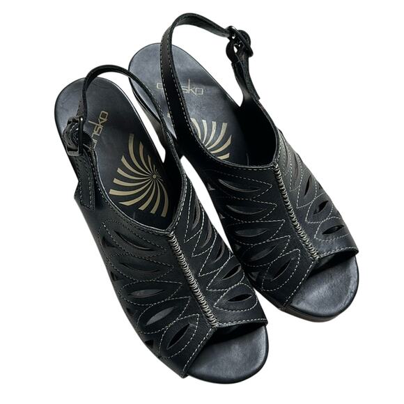 Dansko Black Butterfly Style Cutout Heel Y2K 90s Thick quality Going out Shoe - Picture 1 of 10